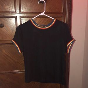 Rue 21 rainbow trim tee